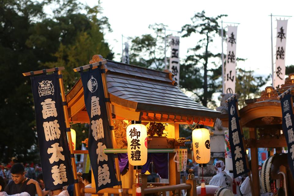 高棚太鼓で実際に祭りで使用している山車